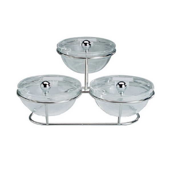APS BUFFET STAND W/3 BOWLS & LIDS 0.5L Soteriou Professional