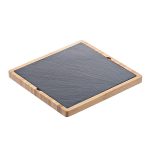 LEONE TRAY SQUARE BAMBOO/SLATE 22