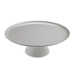 Leone Melamine Cake Plate Footed White Ø35