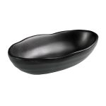 Leone Melamine Bowl Oval Stone Black 14x8