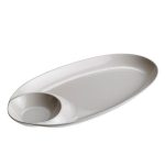 Leone Melamine Plate Oval W/Sauce Bowl White 33