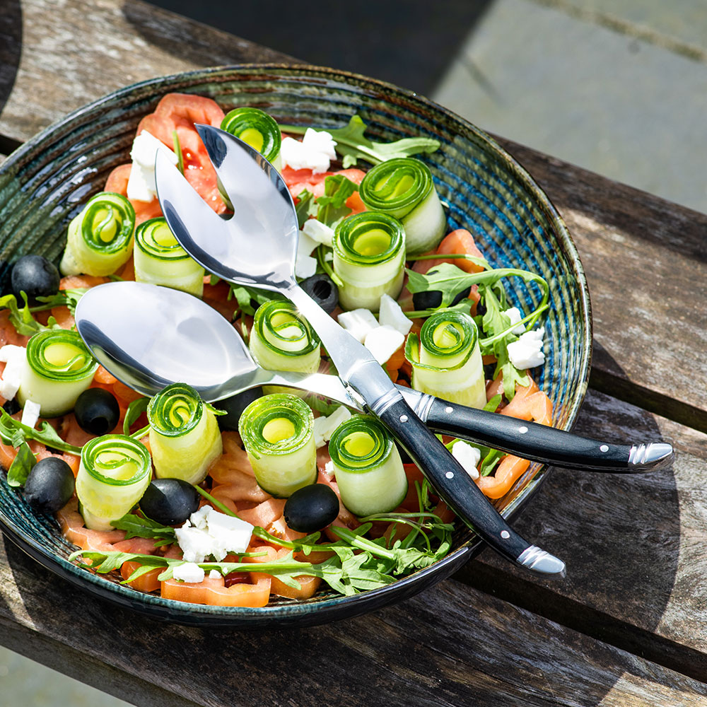Laguiole Salad Serving Set 2pcs Black Soteriou Professional