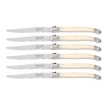 LAGUIOLE STEAK KNIVES 1.8MM ON BLOCK PEARL X6