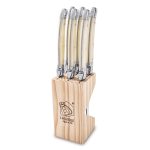 LAGUIOLE STEAK KNIVES 1.8MM ON BLOCK PEARL X6 - Image 2