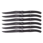 LAGUIOLE STEAK KNIVES 1.8MM ON BLOCK STONEWASH X6