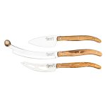 LAGUIOLE CHEESE KNIVES OLIVE WOOD S/3