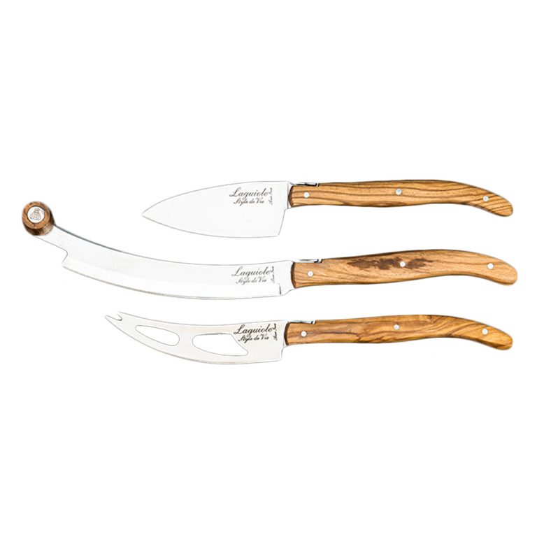 Laguiole Cheese Knives set of 3 Olive Wood Soteriou Professional