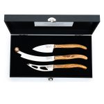 LAGUIOLE CHEESE KNIVES OLIVE WOOD S/3 - Image 2