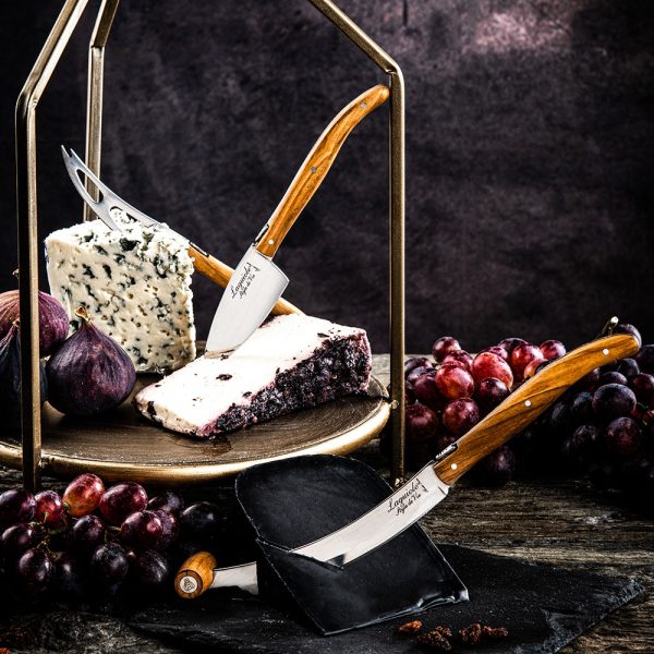 Laguiole Cheese Knives set of 3 Olive Wood Soteriou Professional