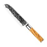 FORGED KNIFE SANTOKU JAP. STEEL 440C 18CM OLIVE WOOD
