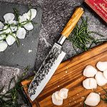 FORGED KNIFE SANTOKU JAP. STEEL 440C 18CM OLIVE WOOD - Image 4