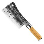 FORGED KNIFE CLEAVER JAP. STEEL 440C 19CM OLIVE WOOD