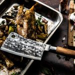 FORGED KNIFE CLEAVER JAP. STEEL 440C 19CM OLIVE WOOD - Image 5