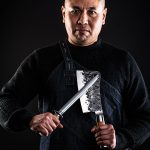 FORGED KNIFE CLEAVER JAP. STEEL 440C 19CM OLIVE WOOD - Image 6