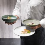 SHIRO GLAZE PLATE FLAT COUPE RELIEF 28CM STEAM - Image 6