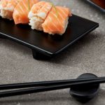 LEONE TRAY SUSHI MEL. 33X19X2.4 BLACK - Image 3