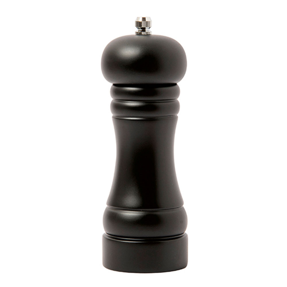 PKS Wooden Ceramic Pepper Mill 15cm Mat Black Soteriou Professional